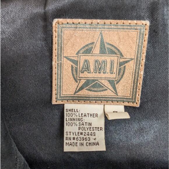 AMI Vintage 80's Black Suede Leather Button Shirt Jacket Shacket, size S - Picture 3 of 9